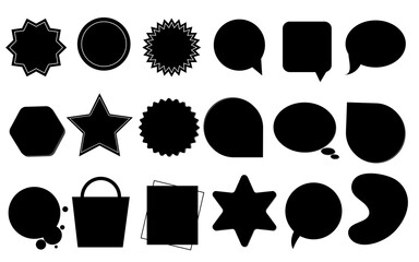 Set of sale sticker, price tag, starburst, quality mark, sunburst badges, retro stars. Flat vector design elements. Starburst speech bubbles or attention grabber set