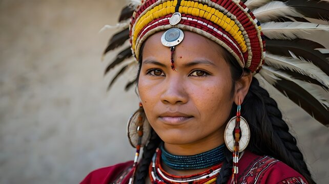 Portraits of people in traditional costumes from distant tribes


