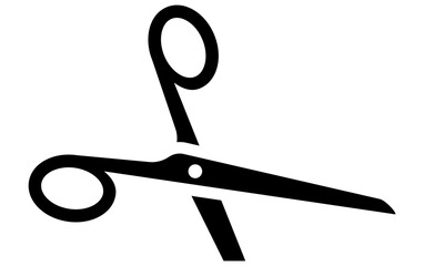 Scissors icon black color flat style