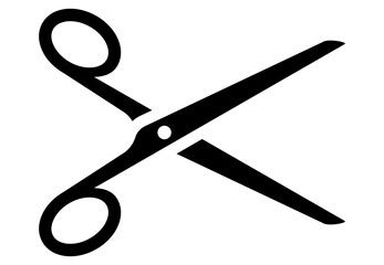 Scissors icon black color flat style