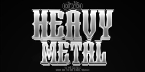 Heavy editable text effect, customizable metal and rock 3d font style