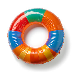 Inflatable Pool Ring top view isolated on white background