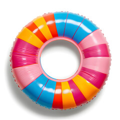 Obraz premium Inflatable Pool Ring top view isolated on white background