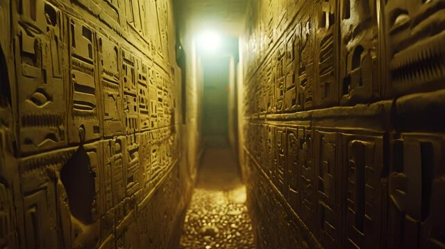 Ancient Ruis Hieroglyphs Corridor