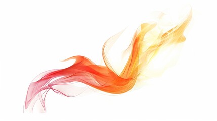 Abstract Fluid Motion Artwork with Red, Orange, and Yellow Waves