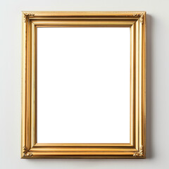 Simple plain modern thin gold picture frame, blank inside background