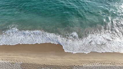 Aerial view of waves crashing at the beach in Perth, Western Australia city beach Perth WA Western Australia