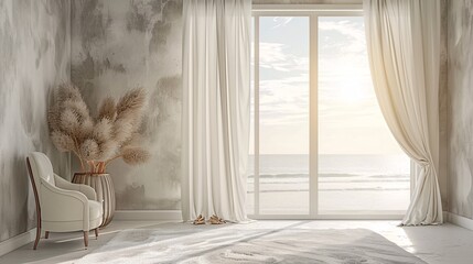 A couple creating a serene bedroom environment with calming decor and minimal distractions Stock Photo with copy space