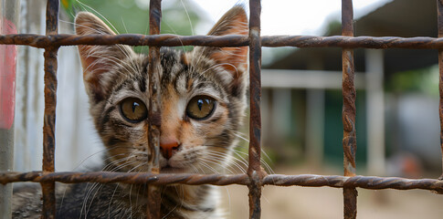 Pets at a local animal shelter. Volunteering, caring animals