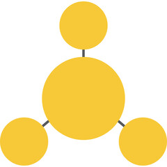 Venn diagram chart template yellow color