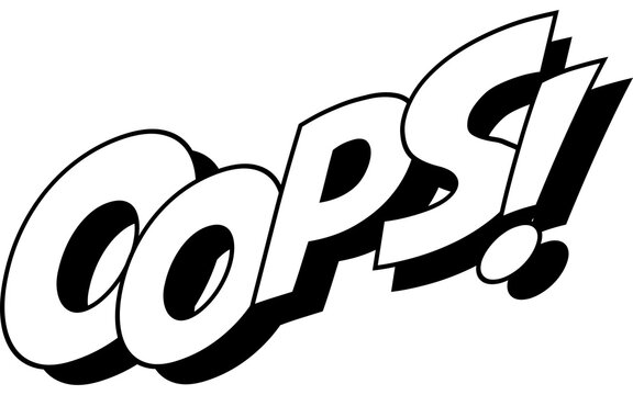 Oops comic Book Text Pop Art Style