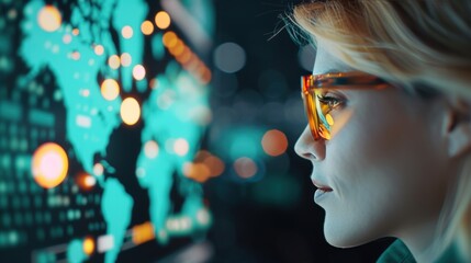 A logistics team strategizing around a conference table with digital screens displaying supply chain analytics and TMS insights.