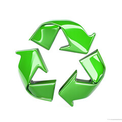 Obraz premium Green recycle icon isolated on white background