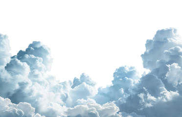 Blue fluffy clouds, cut out