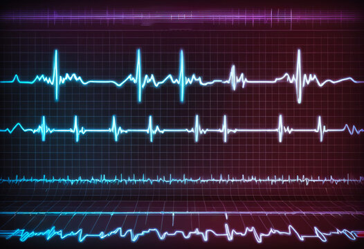 Heartbeat pule line illustration background. ECG hospital diagnosis test