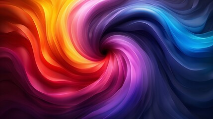Swirling vortex of colors with a gradient effect creating depth and movement ideal for vibrant and dynamic background illustrations on microstock websites Illustration Flat Color, Clip Art Style ,