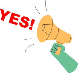 Learn to say yes concept illustration cartoon style