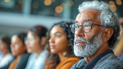 Engaged Adult Learners in a Contemporary Classroom with Skillful Instructor