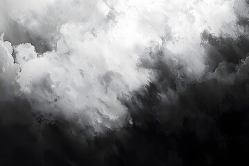 Dramatic Black and White Cloudscape with Textured Layers