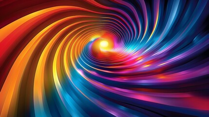 Swirling vortex of colors creating a mesmerizing abstract pattern perfect for vibrant and dynamic background illustrations on microstock websites Illustration Flat Color, Clip Art Style , Minimalism,