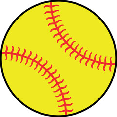 Softball on transparent background. Vector illustration