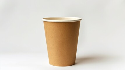 Brown Paper Cup on a White Background