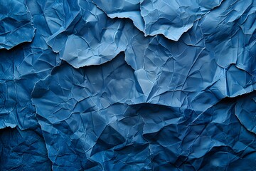Obraz premium Textured Blue Crumpled Paper Background