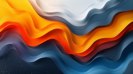 Modern abstract background with intersecting lines and vibrant hues suitable for business and environmental presentations Illustration Flat Color, Clip Art Style , Minimalism,