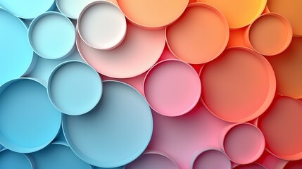 Modern abstract background with overlapping circles in pastel colors perfect for professional business presentations Illustration Flat Color, Clip Art Style , Minimalism,