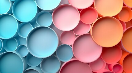 Modern abstract background with overlapping circles in pastel colors perfect for professional business presentations Illustration Flat Color, Clip Art Style , Minimalism,