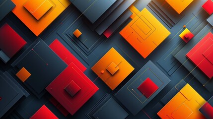 Simple and vibrant abstract background with a mix of geometric shapes perfect for catching attention in business slides Illustration Flat Color, Clip Art Style , Minimalism,