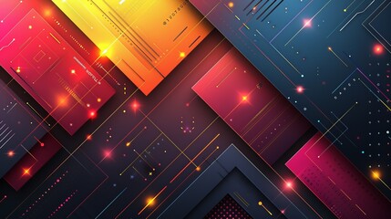Simple and vibrant abstract background with bold lines and gradient effects perfect for industrial and technology-focused presentations Illustration Flat Color, Clip Art Style , Minimalism,