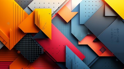 Abstract background with a mix of sharp angles and soft curves in vibrant hues ideal for innovative industrial presentations Illustration Flat Color, Clip Art Style , Minimalism,