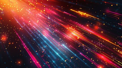 Obraz premium Abstract background featuring dynamic and bright lines ideal for catching attention in industrial presentation slides Illustration Flat Color, Clip Art Style , Minimalism,