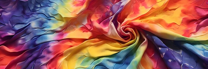 Rainbow Tie Dyed Fabric Banner