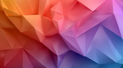 Fototapeta premium Colorful abstract background featuring a mosaic of triangles in various hues perfect for creative business presentations 3D Illustration image , Minimalism,
