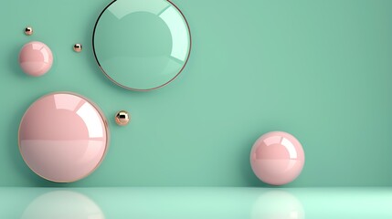 Modern abstract background with overlapping circles in pastel colors perfect for professional business presentations 3D Illustration image , Minimalism,