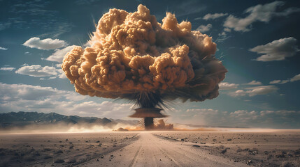 Explosion bomb mushroom cloud