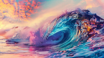 sea wave with vibrant color