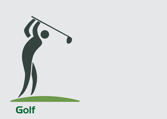 golf player in golf ground, banner isolated, people golfer and sports,Horizontal banner with copy space, people playing silhouette on isolated background, Landing page with the golf club Website