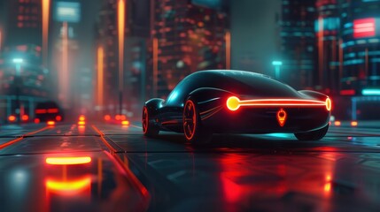 3d gps location design, a car with location symbol in a futuristic design.