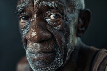 Obraz premium Senior african american man posing with serious expression