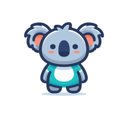 flat vector logo of a koala, logo of a  cute koala