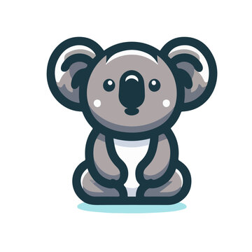 recommend clip art: flat vector logo of a koala, logo of a  cute koala