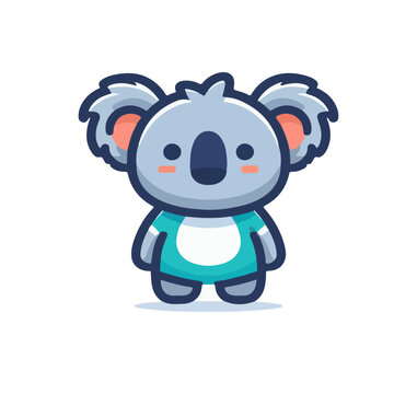 recommend clip art: flat vector logo of a koala, logo of a  cute koala