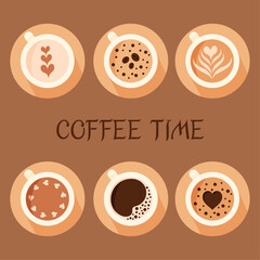 Coffee set top view