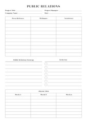 Marketing Planning Page Planner Sheets efficient way to organize & track their marketing activities