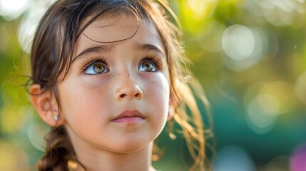 Fototapeta premium Little Girl Gazing Upwards