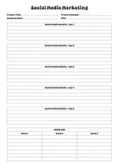 Marketing Planning Page Planner Sheets efficient way to organize & track their marketing activities