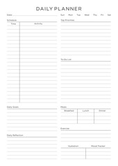 Versatile Generic Planning Pages and Planner Sheets Design Template for daily, weekly, and monthly organization for organizing daily routines and personal goals
